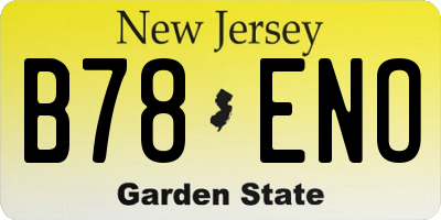 NJ license plate B78ENO