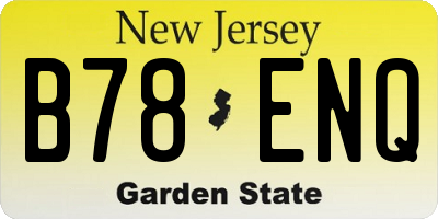 NJ license plate B78ENQ