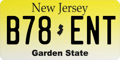 NJ license plate B78ENT