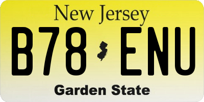 NJ license plate B78ENU