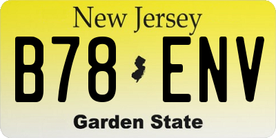 NJ license plate B78ENV