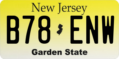 NJ license plate B78ENW
