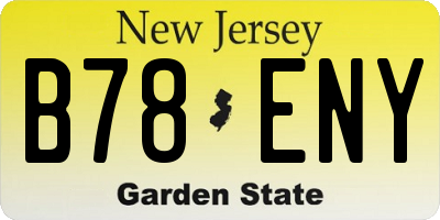 NJ license plate B78ENY