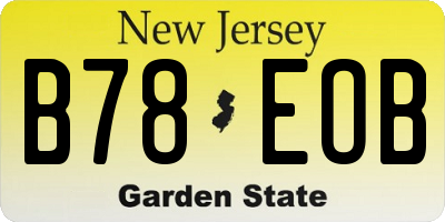 NJ license plate B78EOB