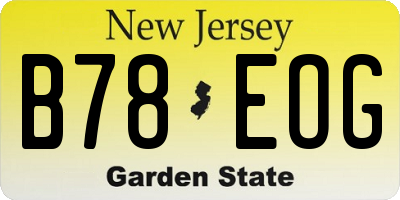 NJ license plate B78EOG