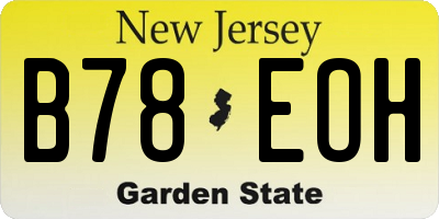NJ license plate B78EOH
