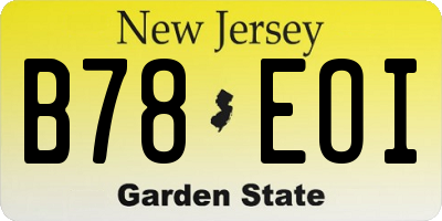 NJ license plate B78EOI