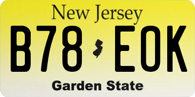 NJ license plate B78EOK