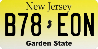 NJ license plate B78EON