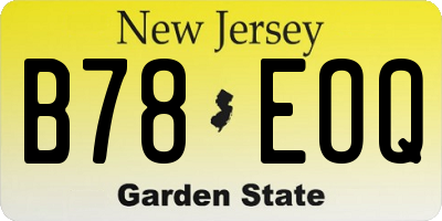 NJ license plate B78EOQ