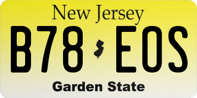 NJ license plate B78EOS