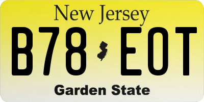 NJ license plate B78EOT