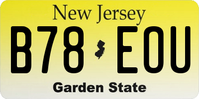 NJ license plate B78EOU