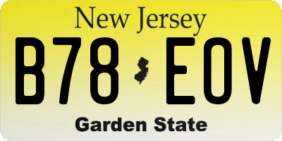 NJ license plate B78EOV