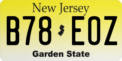 NJ license plate B78EOZ