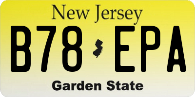 NJ license plate B78EPA