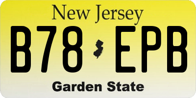 NJ license plate B78EPB