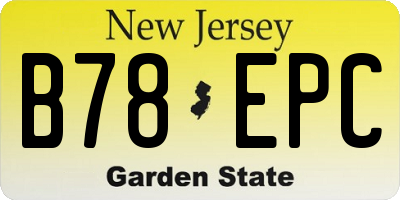 NJ license plate B78EPC