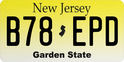NJ license plate B78EPD