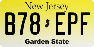NJ license plate B78EPF