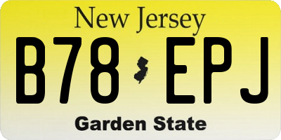 NJ license plate B78EPJ