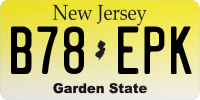 NJ license plate B78EPK