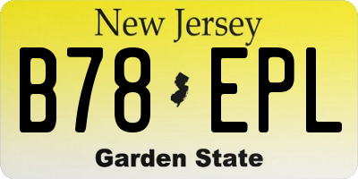 NJ license plate B78EPL