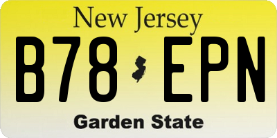 NJ license plate B78EPN