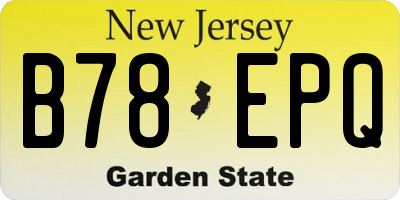 NJ license plate B78EPQ