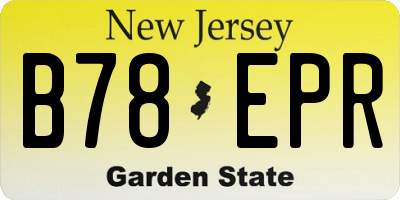 NJ license plate B78EPR