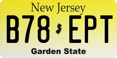 NJ license plate B78EPT