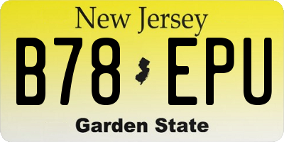 NJ license plate B78EPU