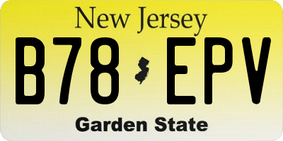 NJ license plate B78EPV