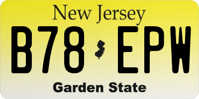 NJ license plate B78EPW