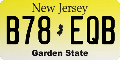 NJ license plate B78EQB