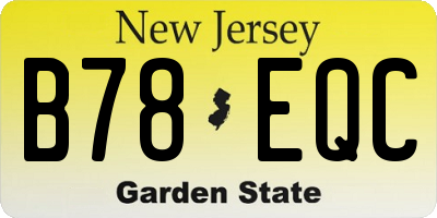 NJ license plate B78EQC