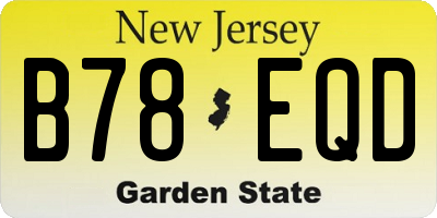 NJ license plate B78EQD