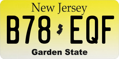NJ license plate B78EQF
