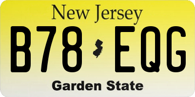 NJ license plate B78EQG