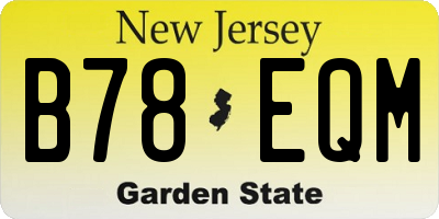 NJ license plate B78EQM