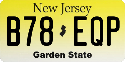 NJ license plate B78EQP
