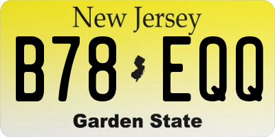 NJ license plate B78EQQ