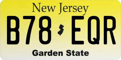 NJ license plate B78EQR