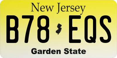 NJ license plate B78EQS