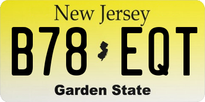 NJ license plate B78EQT
