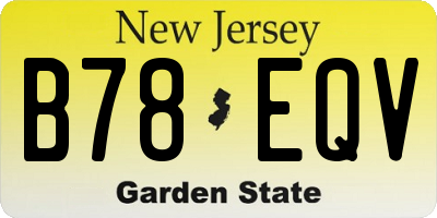 NJ license plate B78EQV