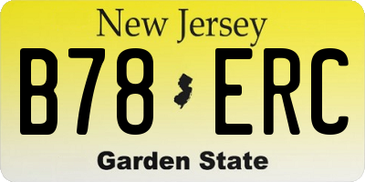 NJ license plate B78ERC