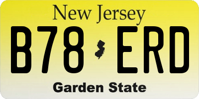 NJ license plate B78ERD