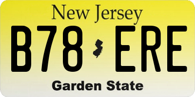 NJ license plate B78ERE