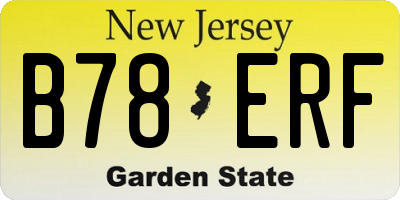 NJ license plate B78ERF